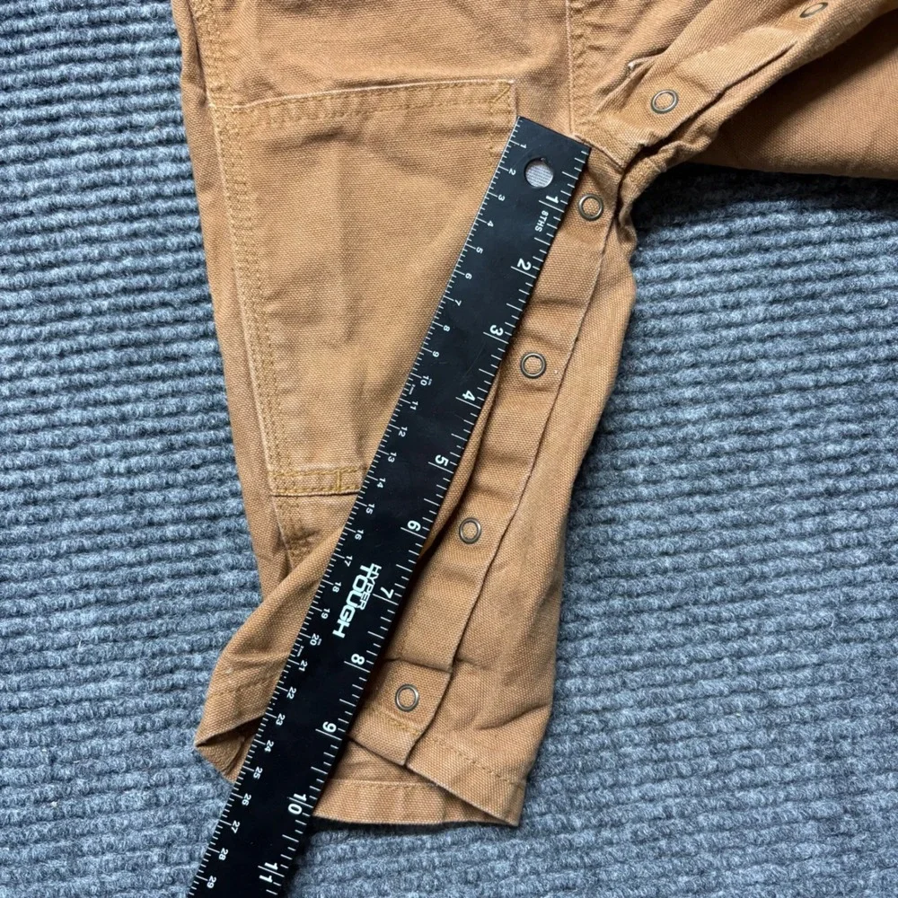 Carhartt Kids‎ 12M Duck Brown Canvas Bib Overalls OX8609-B Double Knee Snaps